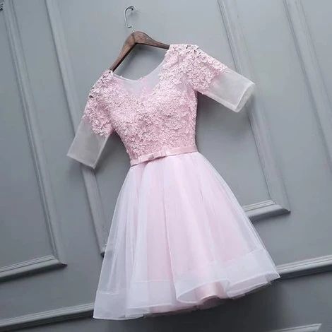 Lovely Pink Tulle Short Party Dress, Pink Homecoming Dress cg14107