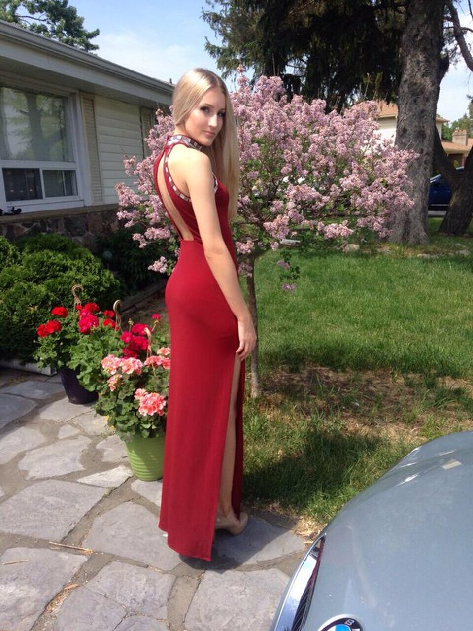 Halter Party Dresses Long Prom Dresses Split-Left Formal Dresses cg14232