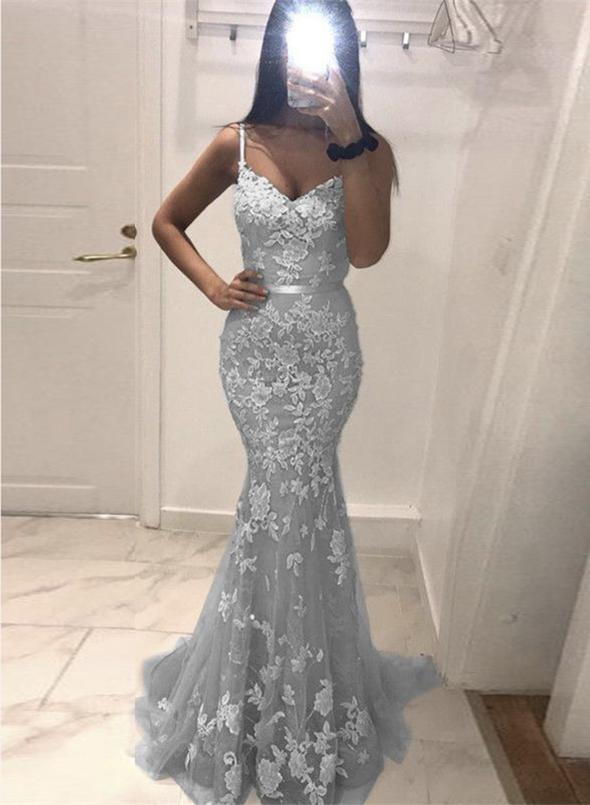 Mermaid lace long prom dress evening dress cg14241