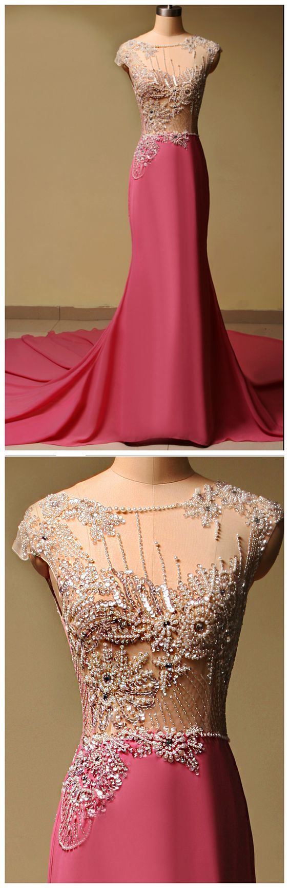 Mermaid Elegant Prom Dress With Train cg14382