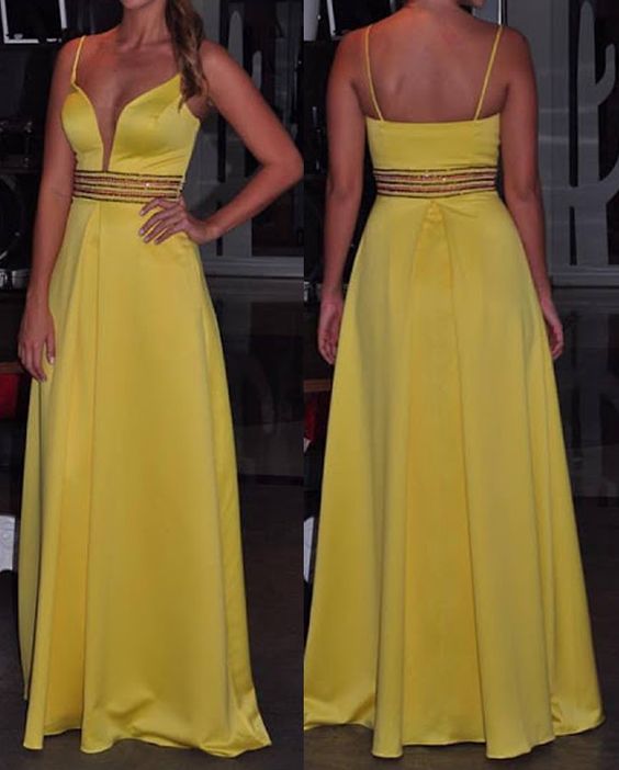 Charming Prom Dress,Satin Prom Dress,Beading Prom Dress,Spaghetti Straps Evening Dress cg14409