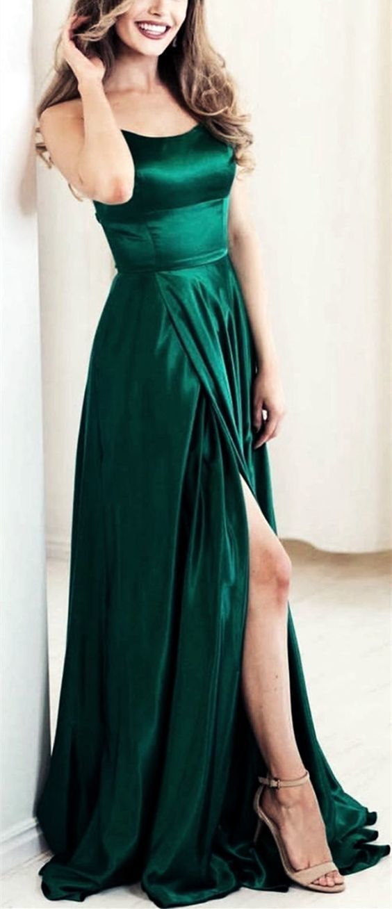 Sexy Prom Long Dresses Leg Split Evening Gown With Open Back cg14421