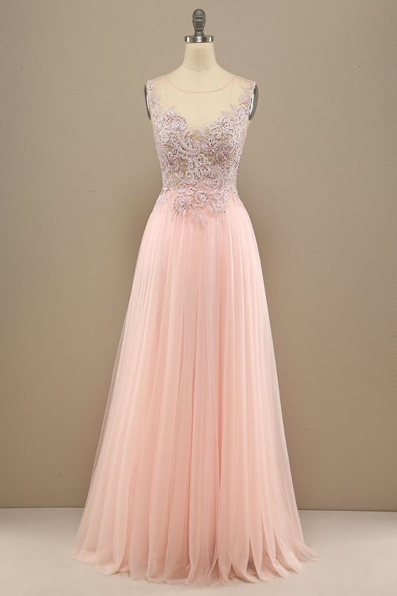 Pink Backless Long Prom Dress with Lace cg14549