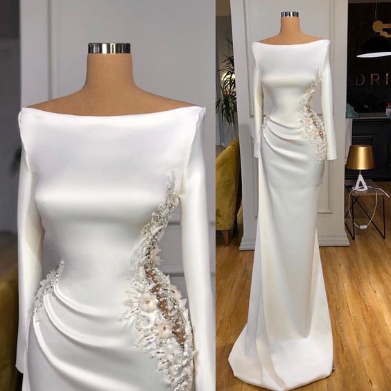 White Evening Dress, Sexy Formal Dresses, Mermaid Evening Dresses prom dress cg14814