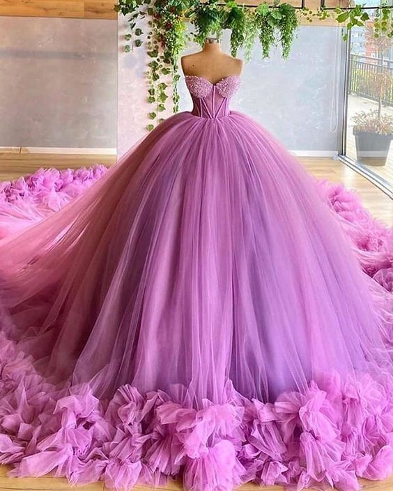 Gorgeous Lavender Sweetheart Beading Bodice Tulle Ball Gown Prom Dresses cg14986