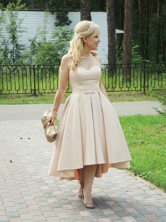 Strapless Hi-Low Prom Dress, Sweetheart Party Dress cg15091