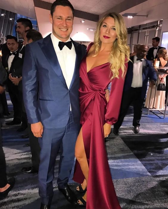 V Neck Prom Dress With Long Sleeves,Elegant Prom Dress With Split cg15099