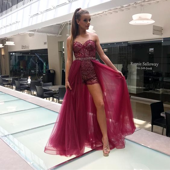 new arrive burgundy Prom Dresses cg15289