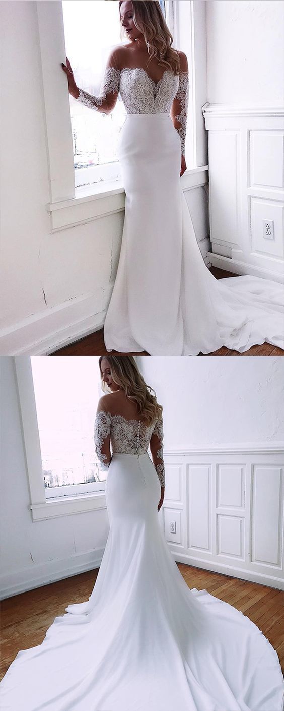 Sheer Neck Lace Applique Mermaid Chiffon Prom Dress cg15370