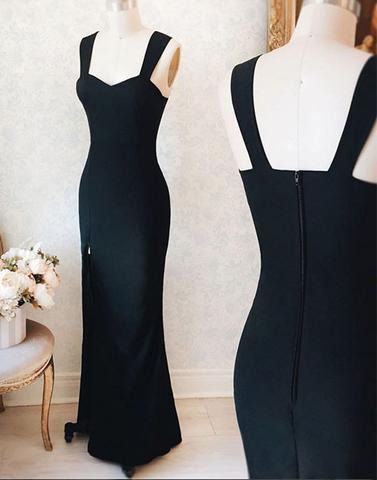 Mermaid Black Prom Dress, Simple Prom Dress cg15376