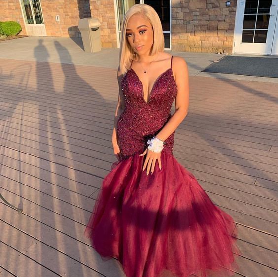 A-line V Neck Mermiad Prom Dress, Charming Prom Dress cg15420