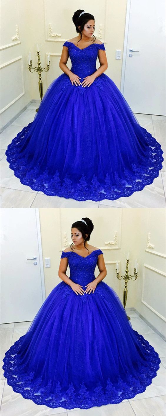 princess long prom dress, blue long prom dress lace cg15508