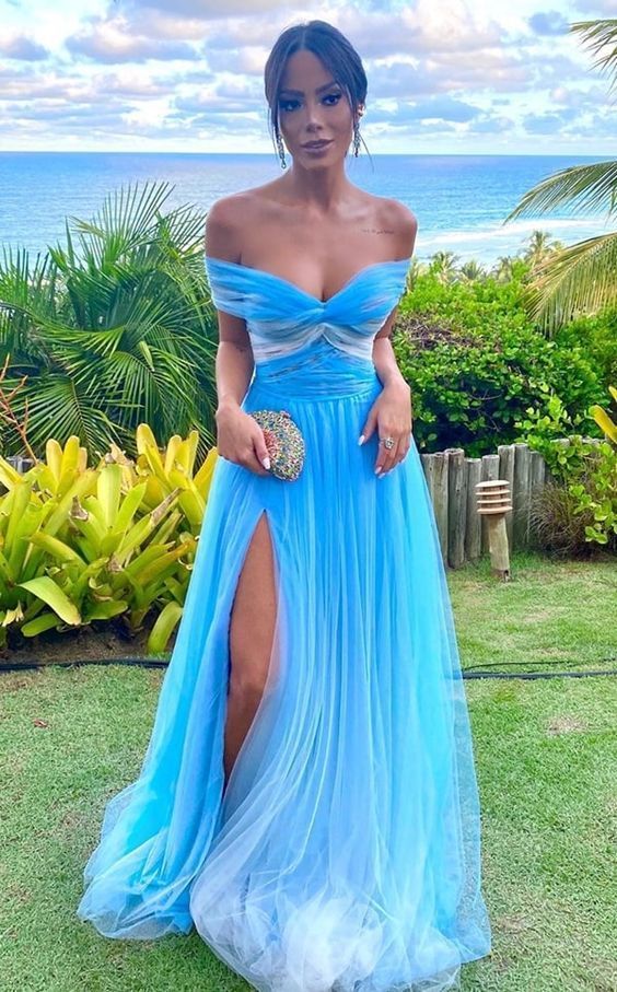 Off the shoulder charming long prom dress cg15529