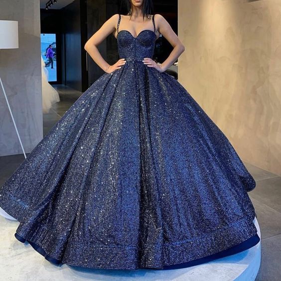 Sexy blue long ball gown Prom Dresses cg15562