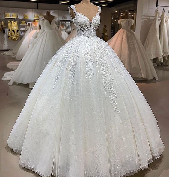 white long ball gown Prom Dresses cg15563