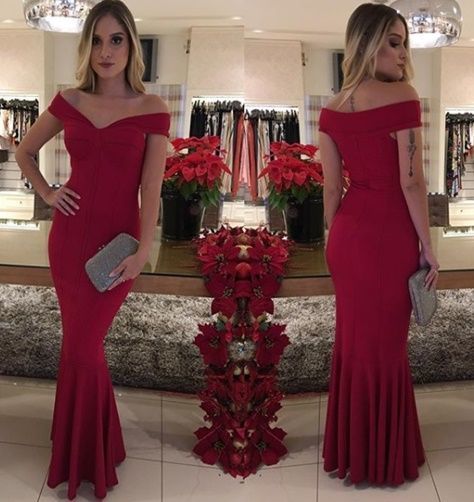 Off the shoulder mermaid long prom dress cg15703