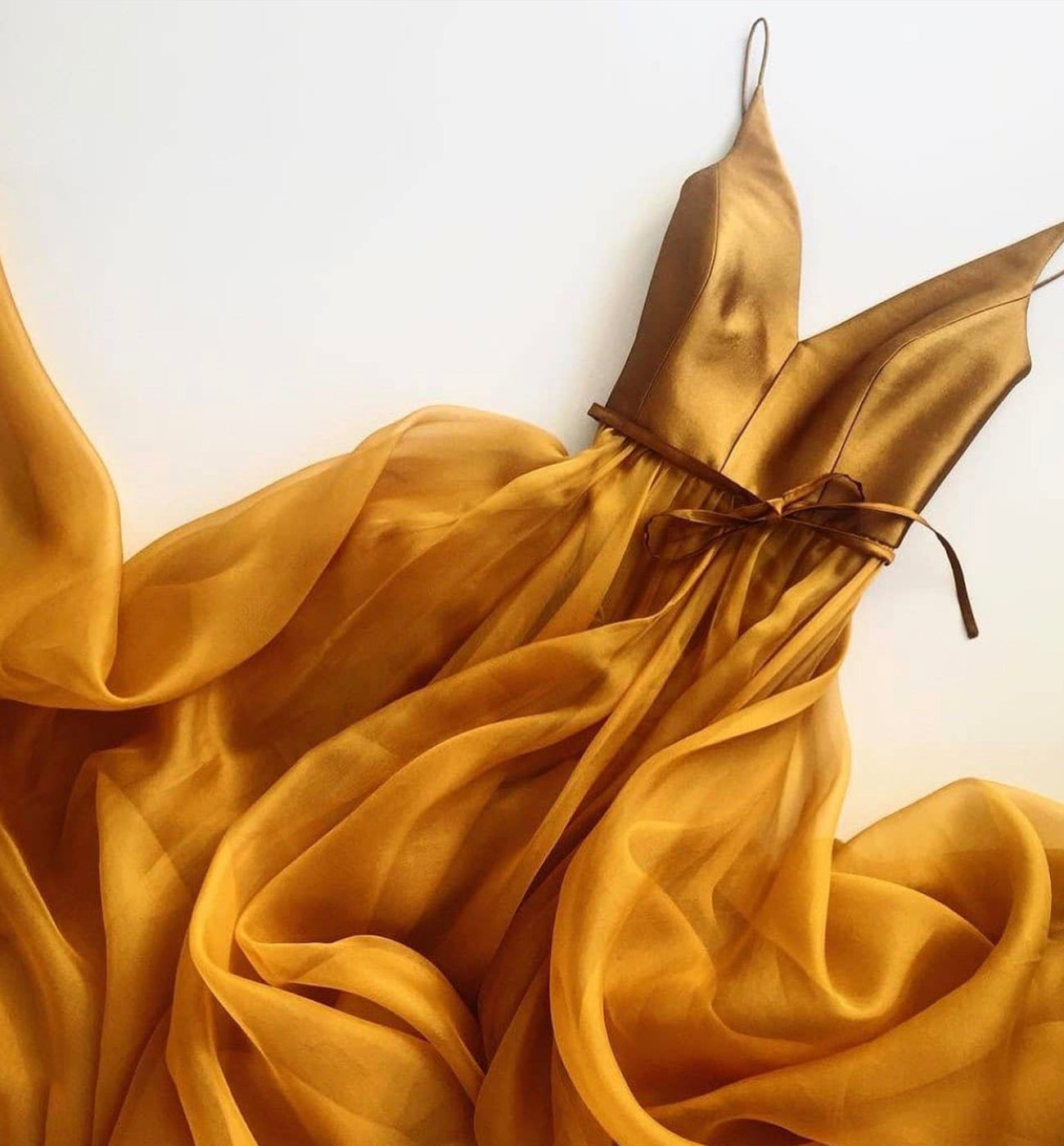 GOLD V NECK CHIFFON LONG PROM DRESS GOLD EVENING DRESS cg15863