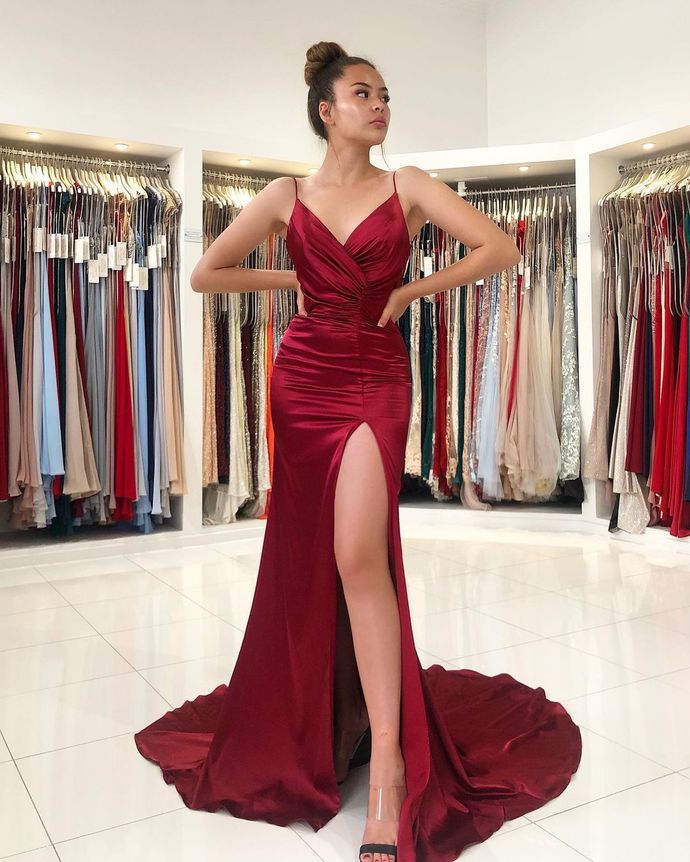 Sexy Spaghetti Straps A-Line Prom Dresses,Long Prom Dresses cg15922