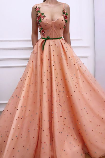 Ball Gown Prom Dress,Tulle Appliques Prom Dresses,Long Quinceanera Dresses cg16024