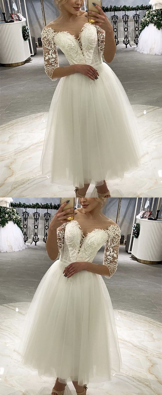 short vintage tulle wedding dress prom dress cg16135