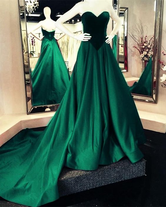 Green Prom Dresses Velvet Top cg16137