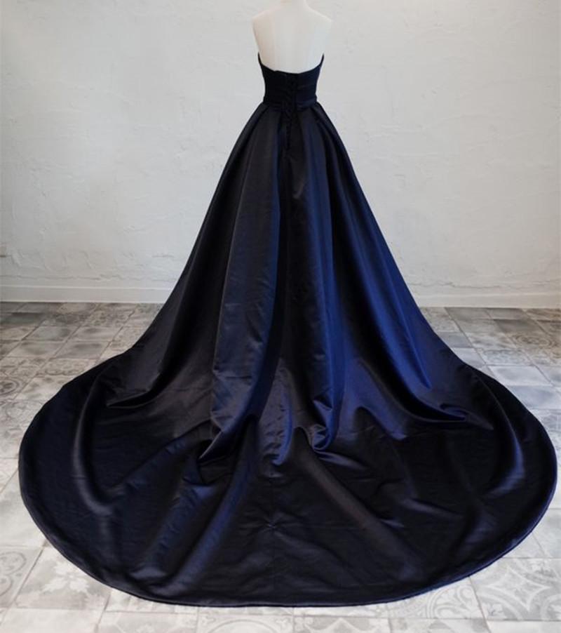 Navy Blue Satin Long Party Dress, Elegant Dark Blue Formal Dress Evening Dress Prom Dresss cg16143
