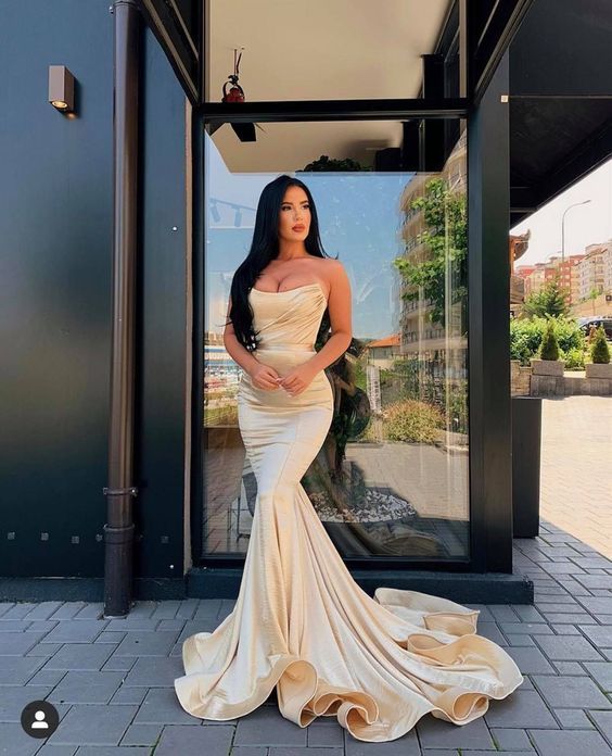 Strapless Mermaid Prom Dress With Train cg16211