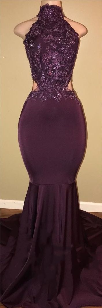 Sexy Halter Mermaid Prom Dress_High-Neck Backless Sleeveless Evening Dresses cg16219