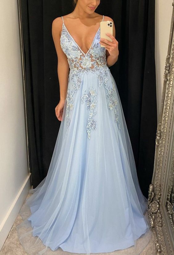 Elegant Light Blue Prom Dresses 2021 cg16242