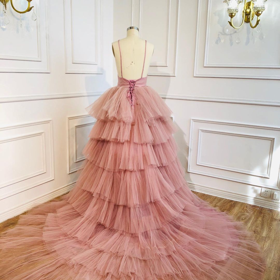 Blue Tiered Long Formal Gown Prom Dress     cg16261