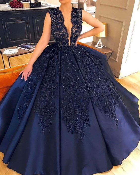 beautiful blue formal ball gown Prom Dress cg16608