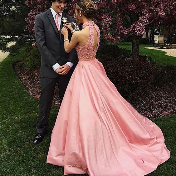 pink long evening gown Prom Dress cg16611