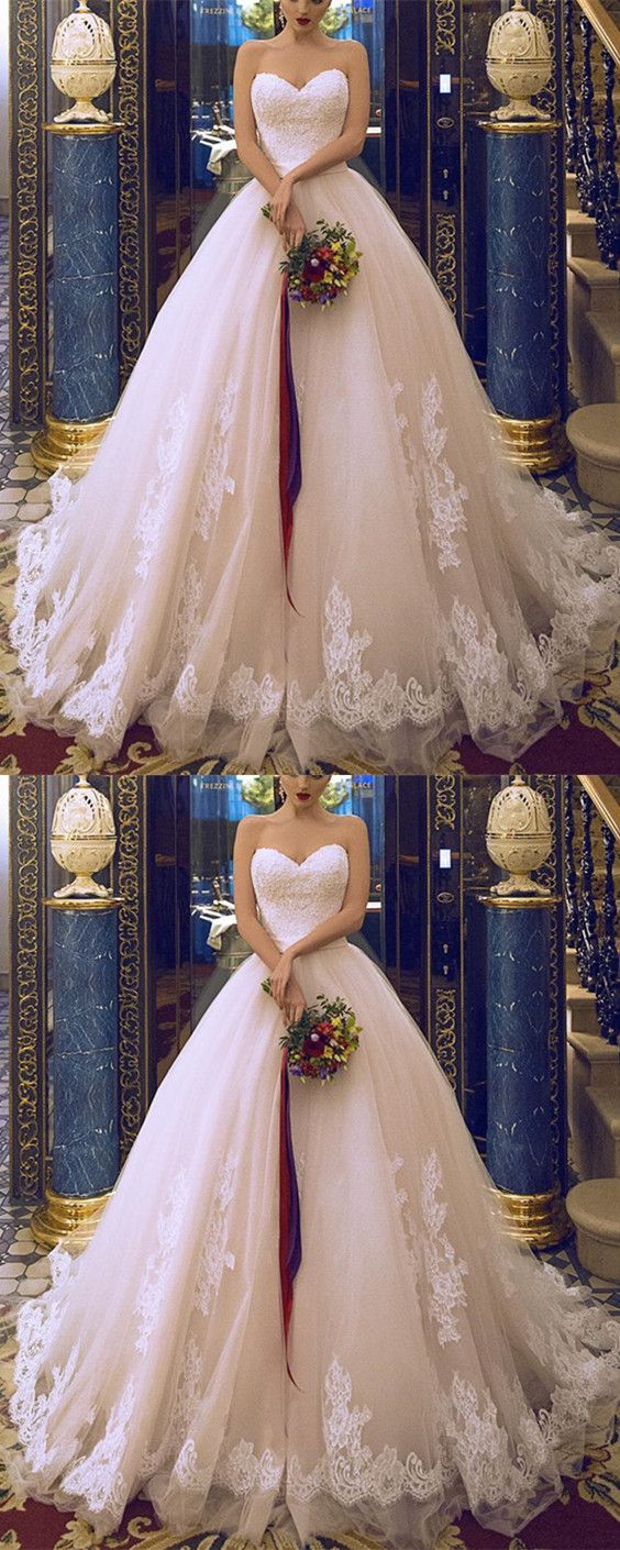 Vintage A Line White Ivory Wedding Dress Lace Appliques Bridal Gown Prom Dresses cg16695
