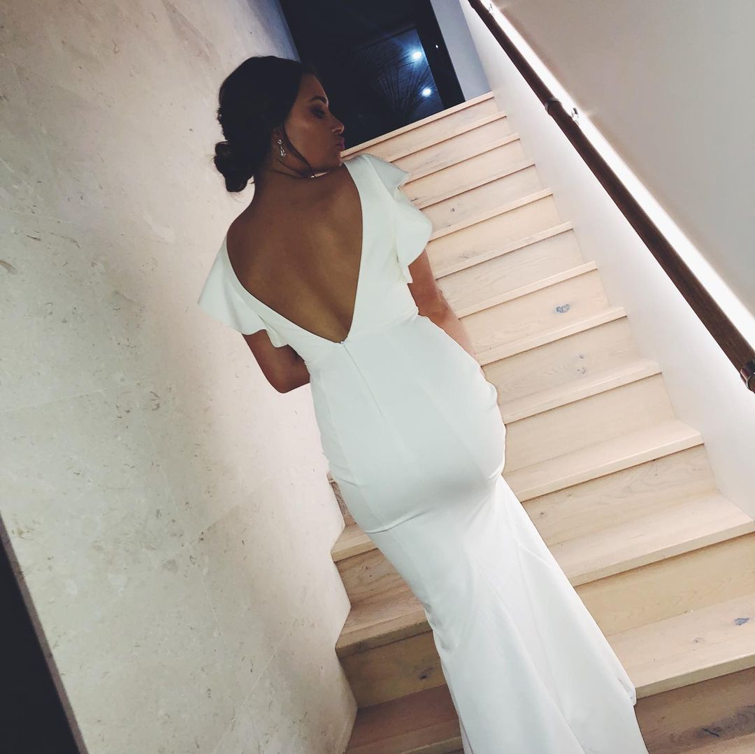 gorgeous open back mermaid white long evening dress formal dress Prom Dress cg16783