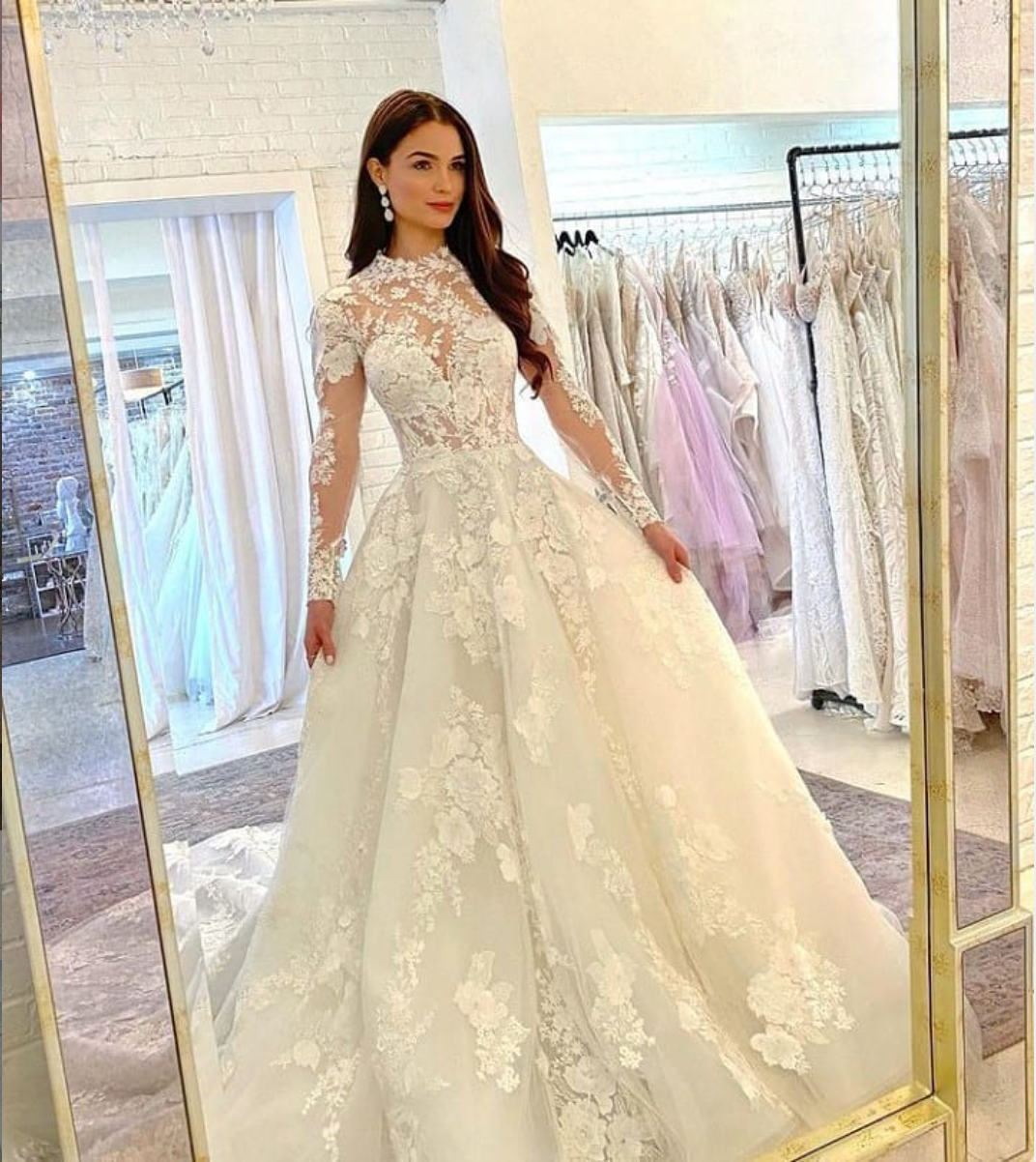 WHITE LACE LONG BALL GOWN DRESS WEDDING DRESS Prom Dress cg17060