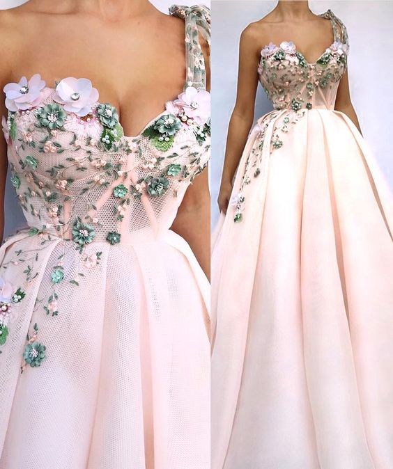 A line pink long prom dress Evening Dress cg17263