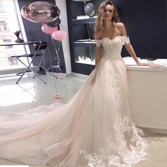 Off the shoulder applique women dresses,tulle lace sweetheart prom dress cg17281