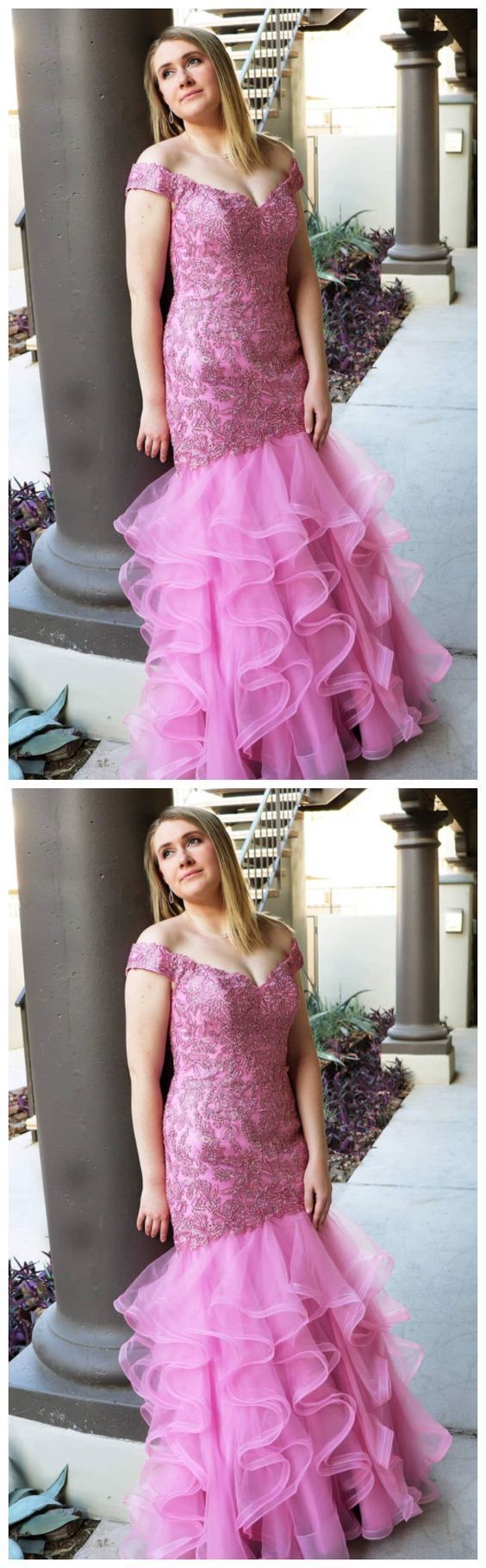 Off The Shoulder Lace Prom Dresses, Mermaid Prom Dress cg17284