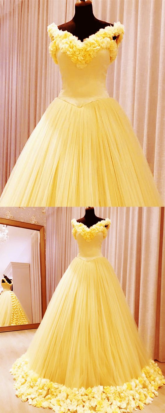 Quinceanera Dresses ,Yellow Quinceanera Dresses,Sweet 16 Ball Gown,Sweet 15 Dresses Long Prom Evening Dresses cg17503