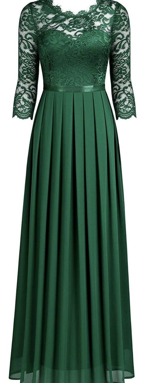 Long Green Lace Prom Dress cg17524