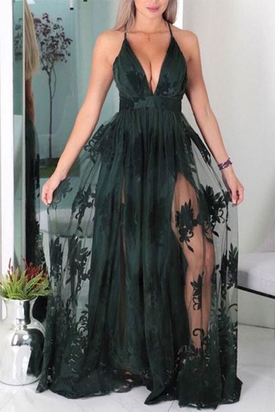 Dark Green Prom Dress cg17623