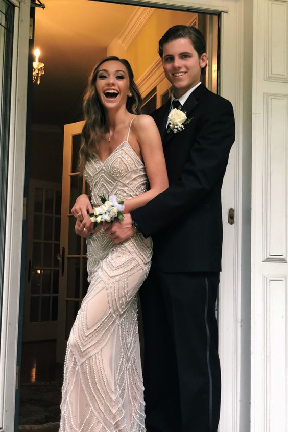 beaded mermaid long prom dress evening dress cg17642