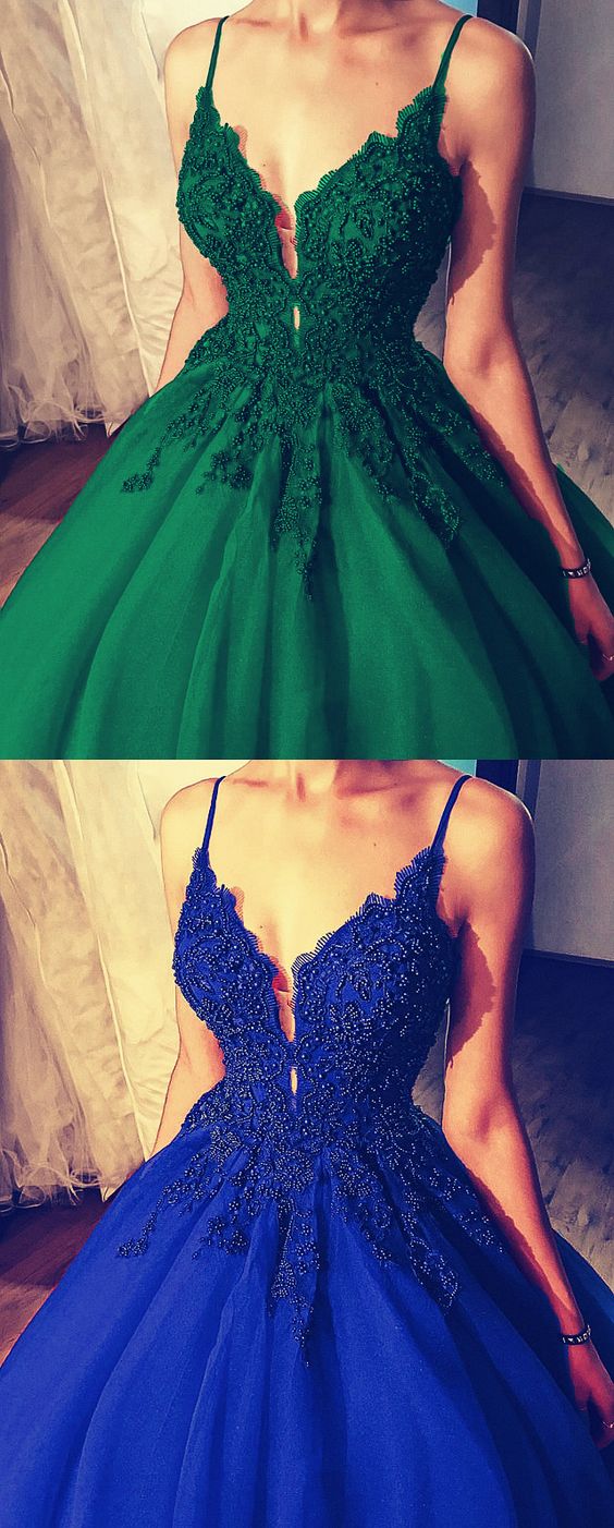 green prom dresses Princess v prom dresses lace beaded ball gown cg17825