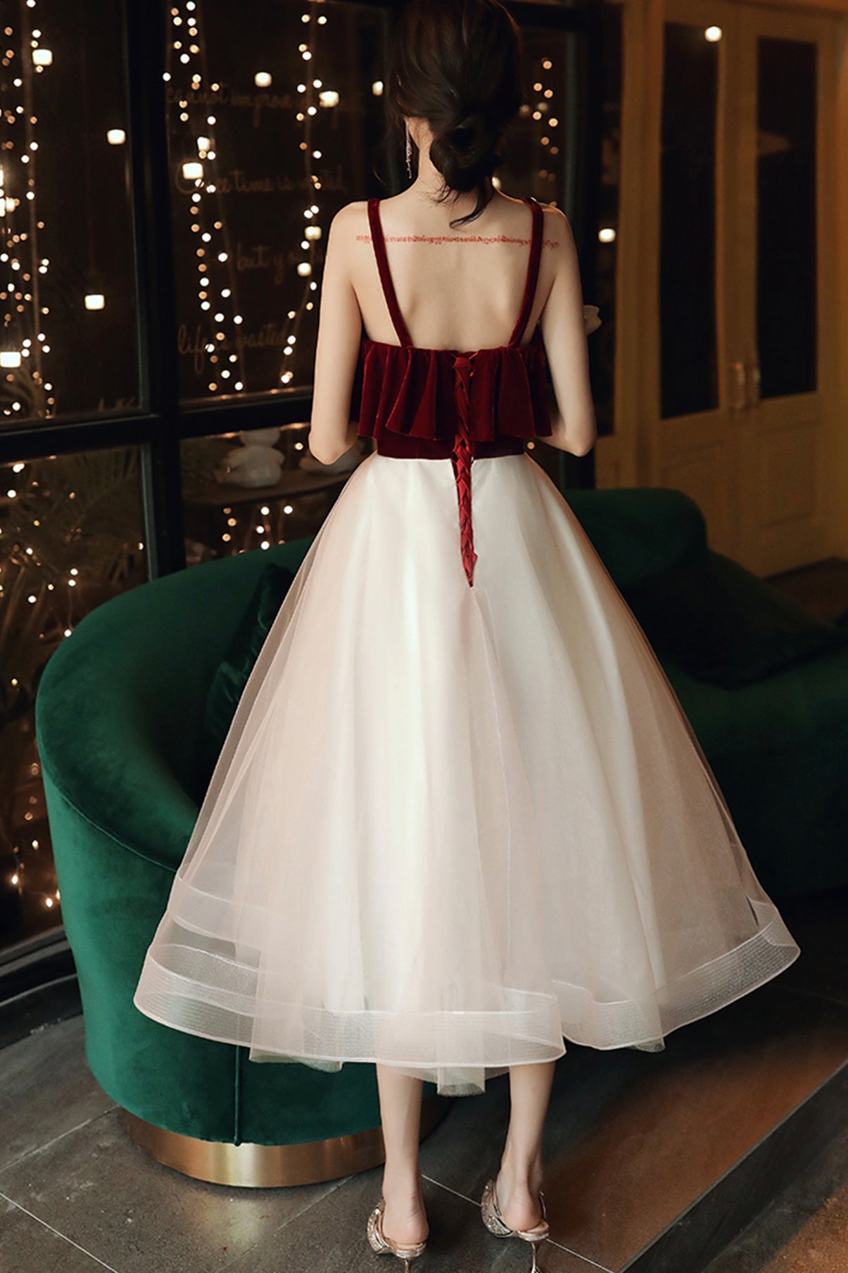 CUTE LACE SHORT A LINE HOMECOMING DRESS cg17903