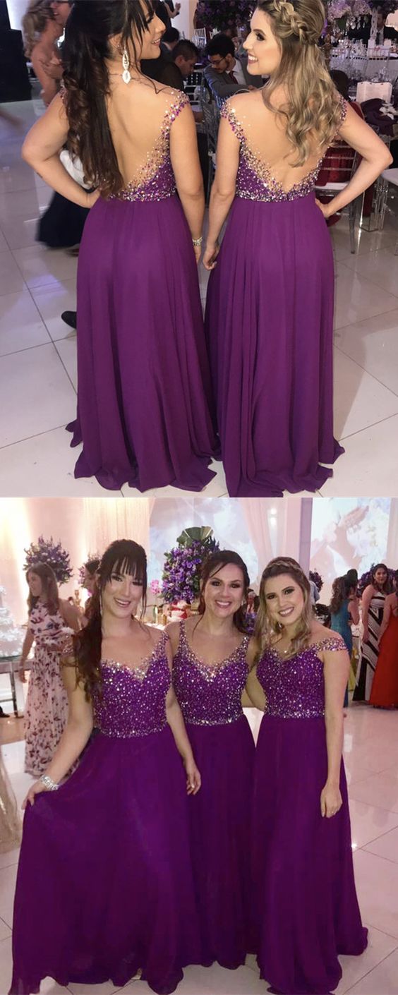 Beautiful Purple Bridesmaid Dresses prom gown cg17951