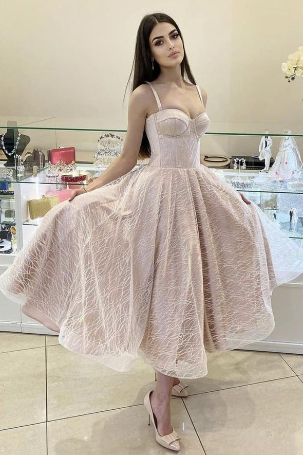 Cute tulle short A line prom dress cg17966