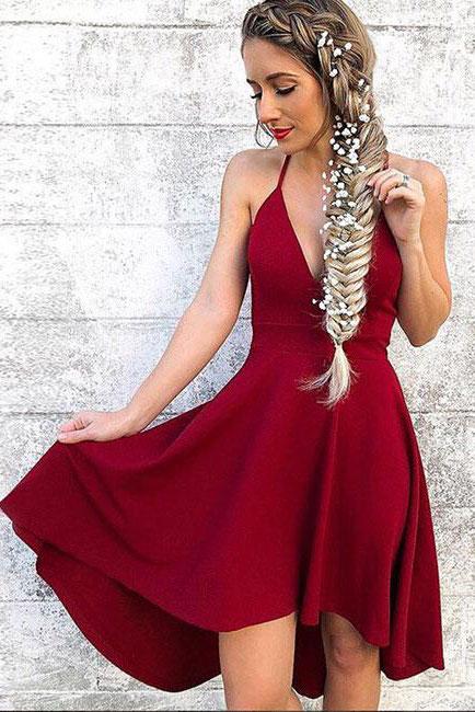 BURGUNDY COCKTAIL DRESS HOMECOMING DRESS cg17975