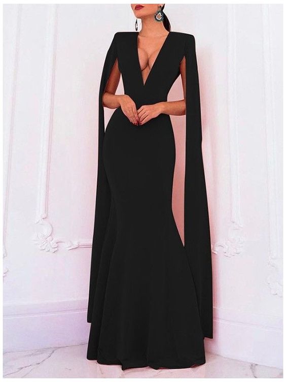 A-Line Floor-Length black Prom Dress cg18009