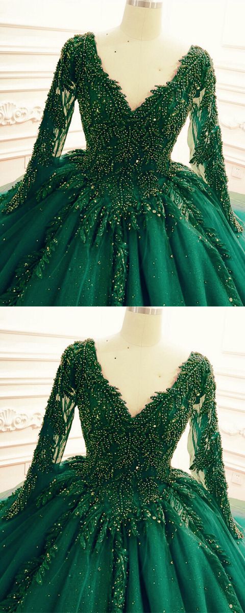 Green Wedding Dresses Ball Gown prom dress cg18031