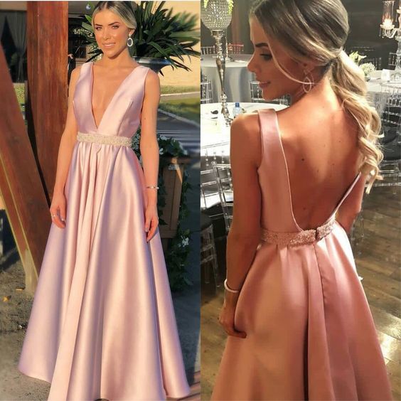 A-Line pink long Evening prom Dress cg18088